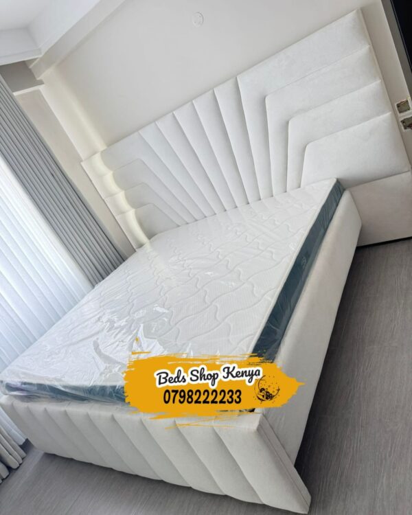 Light Extended Headboard Bed- Queen Size